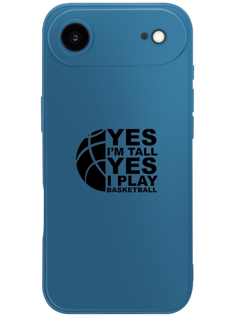 Theodor Protective Slim Fit Case Liquid Silicone Cover with Full Body Protection Anti-Scratch Shockproof Case For Apple iPhone 17 Air (Blue) Basketball black - Image 1