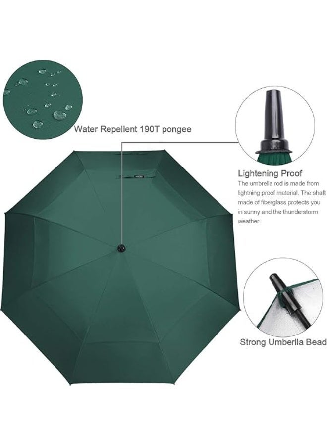 مظلة سفر صغيرة الحجم للحماية من الأشعة فوق البنفسجية والمطر | مظلة مزدوجة الطبقات قابلة للطي مع آلية فتح أوتوماتيكية | مظلة خفيفة الوزن مقاومة للرياح بطول 98 سم مع غطاء للزجاجة - Image 4