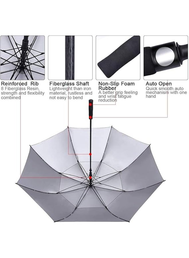 مظلة سفر صغيرة الحجم للحماية من الأشعة فوق البنفسجية والمطر | مظلة مزدوجة الطبقات قابلة للطي مع آلية فتح أوتوماتيكية | مظلة خفيفة الوزن مقاومة للرياح بطول 98 سم مع غطاء للزجاجة - Image 3