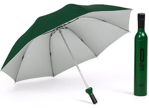 مظلة سفر صغيرة الحجم للحماية من الأشعة فوق البنفسجية والمطر | مظلة مزدوجة الطبقات قابلة للطي مع آلية فتح أوتوماتيكية | مظلة خفيفة الوزن مقاومة للرياح بطول 98 سم مع غطاء للزجاجة