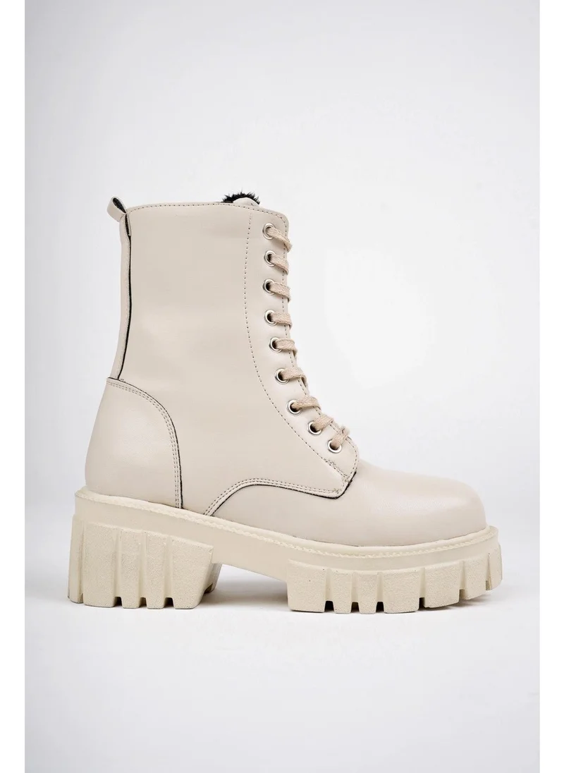 muggo Just Thick Sole Zipper Lace-Up Women's Combat Boots