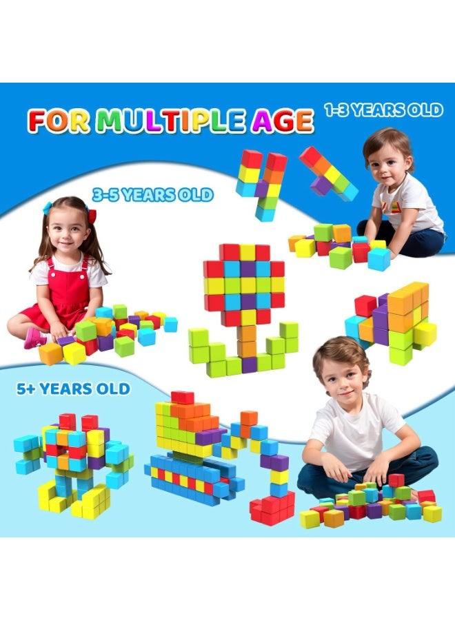 المنزل الذكي هوم سمارت مكعبات مغناطيسية للأطفال الصغار 4.2 سم مكعبات مغناطيسية مكعبة ذات حواف مستديرة ناعمة وضوضاء اهتزاز ممتعة هدية مثالية للأطفال. - Image 3