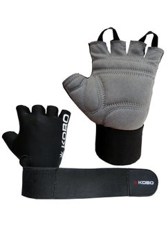 Kobo Spandex Wtg-09 Gym Gloves With Wrist Support, Medium (Black)  - Image 4