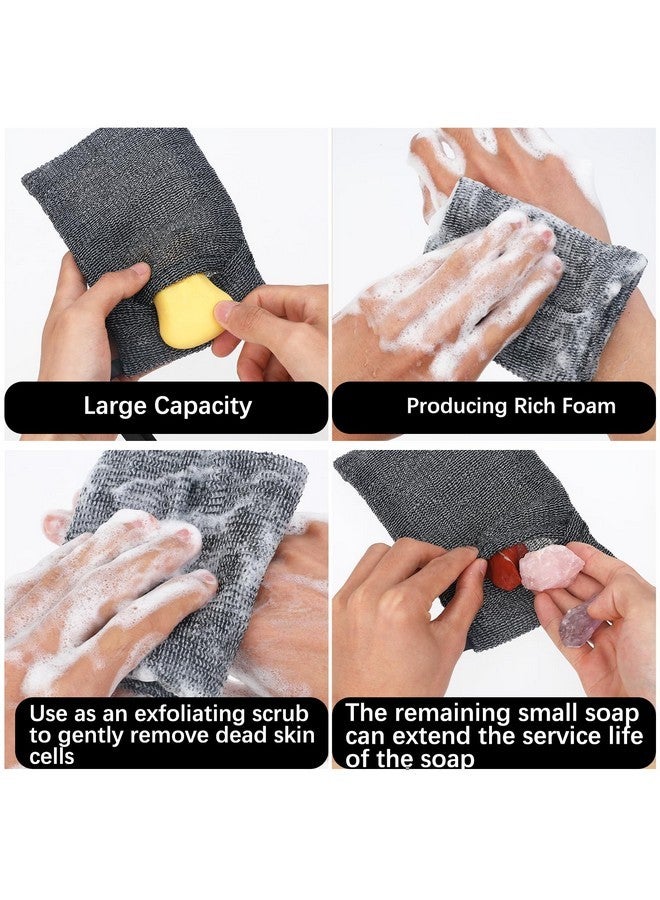 COMNICO 3PCS Soap Bag Exfoliating Soap Saver Pocket, Nylon Mesh Bar Soap Foam Lather Pouch Drying Soap Holder Body Scrubber Rough Sponge Exfoliator for Bath Shower - Image 4