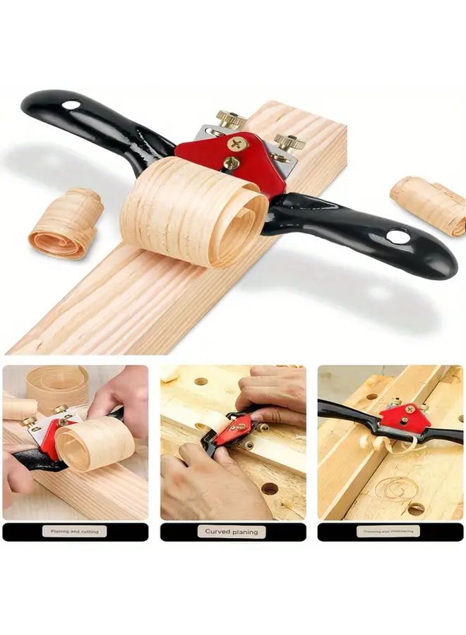 Red Handheld Woodworking Plane Manual Wood Carving Chisel Set 9 45In X 2 05In - Image 1