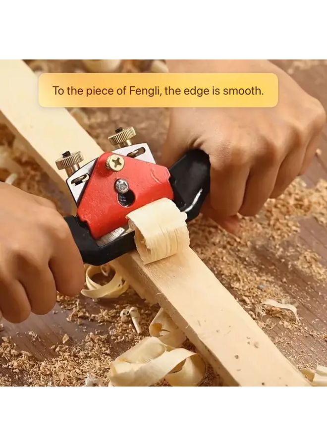 Red Handheld Woodworking Plane Manual Wood Carving Chisel Set 9 45In X 2 05In - Image 4