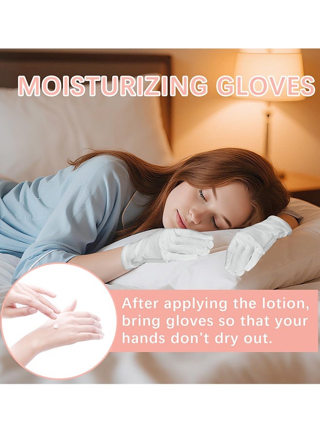 12Pairs White Cotton Gloves for Dry Hands Sleeping, MenWomen Soft Sleep Gloves for Eczema and Moisturizing Overnight, Stretchable SPA Glove Costume for Coin Jewelry Inspection, Art handling - Image 2