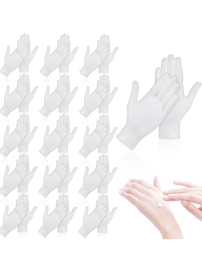 12Pairs White Cotton Gloves for Dry Hands Sleeping, MenWomen Soft Sleep Gloves for Eczema and Moisturizing Overnight, Stretchable SPA Glove Costume for Coin Jewelry Inspection, Art handling - Image 1