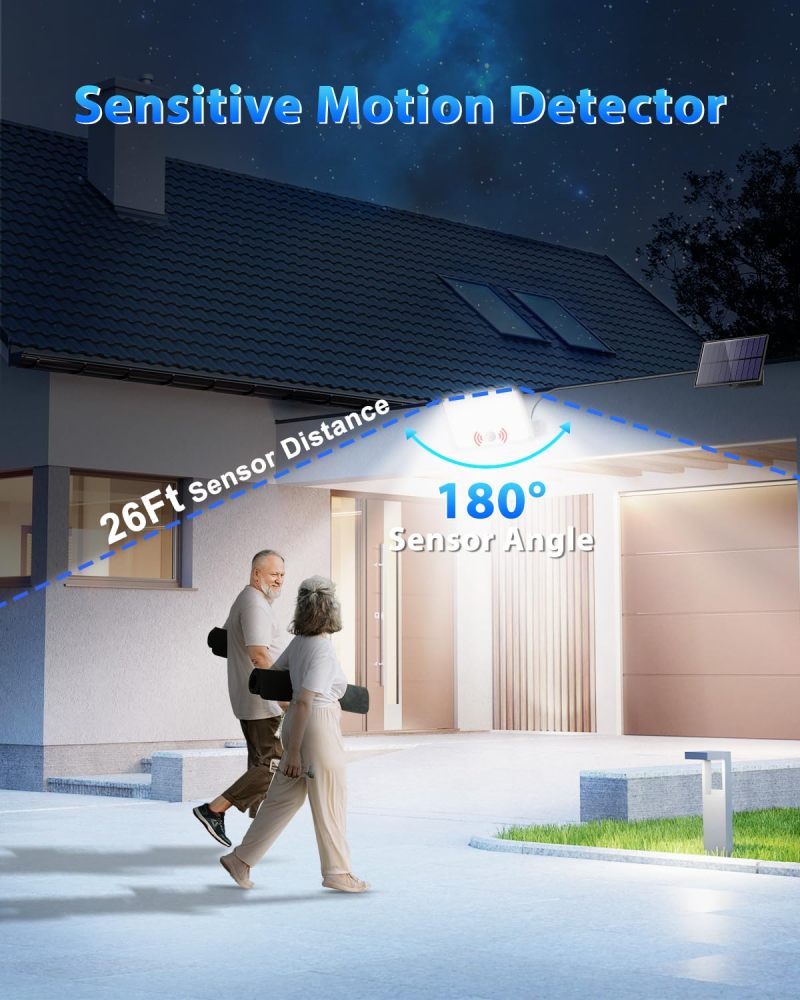 Split Solar Motion Sensor Lights: 4pcs 172 LED IP65 Waterproof ABS Material - 180° Wide Detection 3 Lighting Modes Solar Outdoor Lights for Front Doors Backyards Porches Driveways - Image 4