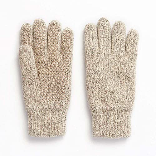 HOT SHOT Men’s Ragg Wool Full Finger Gloves – Oatmeal, Insulated for Low-Temperature Outdoor Weather - Image 1