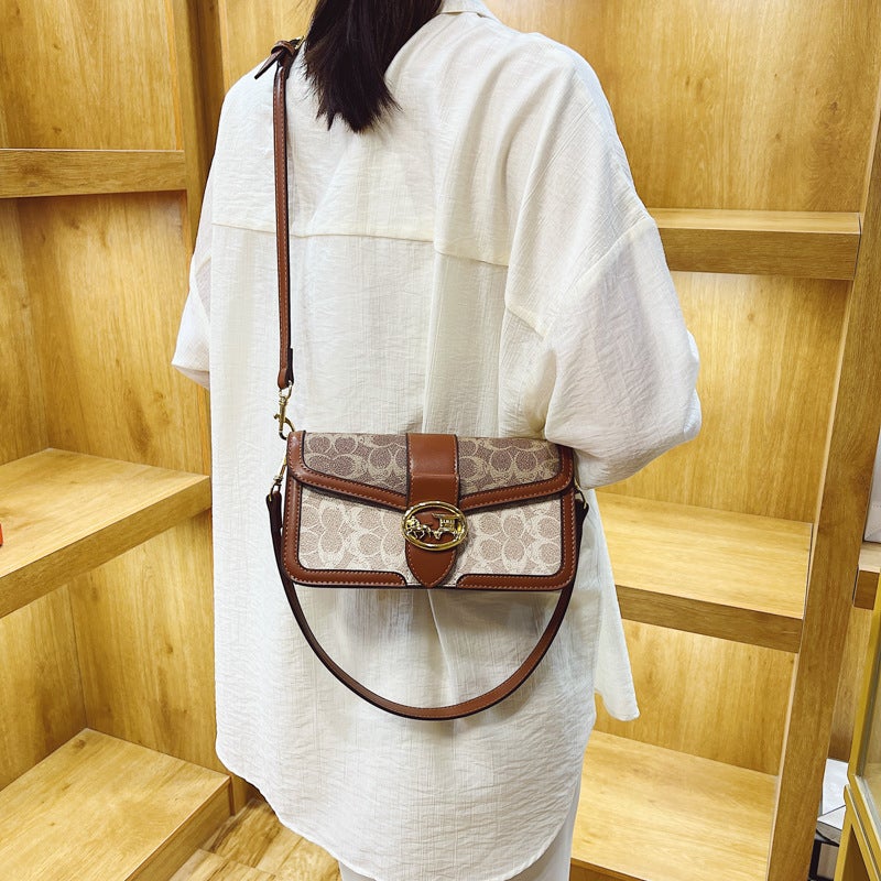 French Retro Printed Bag Women'S Fashion Contrast Color Single Room Small Square Bag Crossbody Bag High-End Sense - Image 3