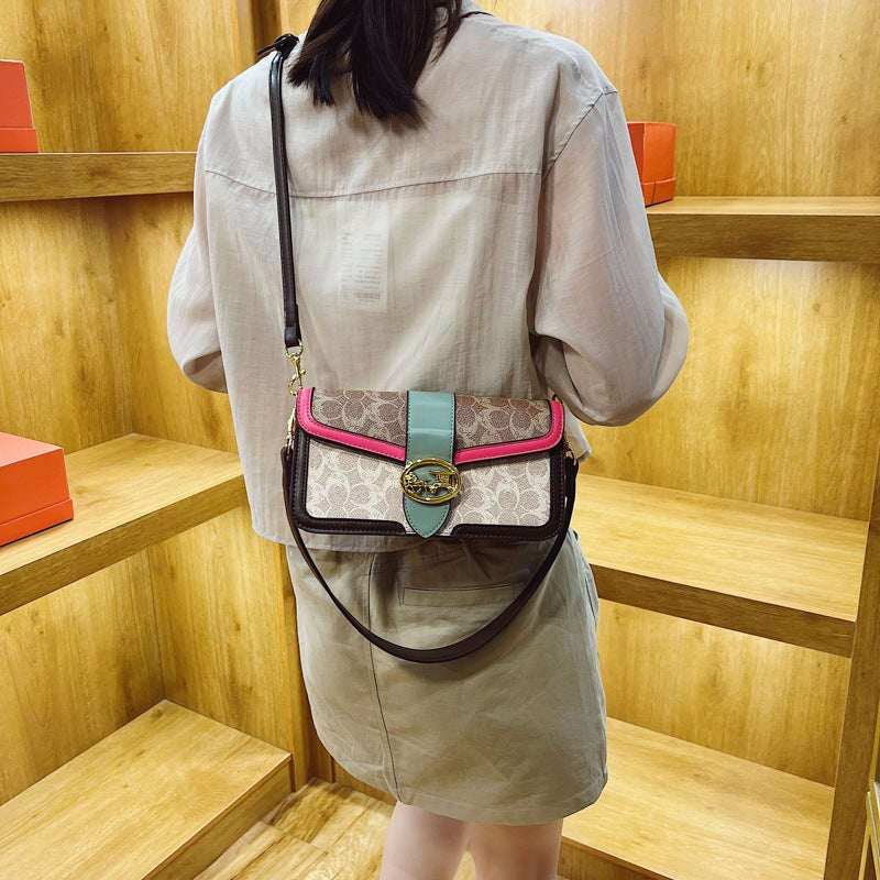 French Retro Printed Bag Women'S Fashion Contrast Color Single Room Small Square Bag Crossbody Bag High-End Sense - Image 4