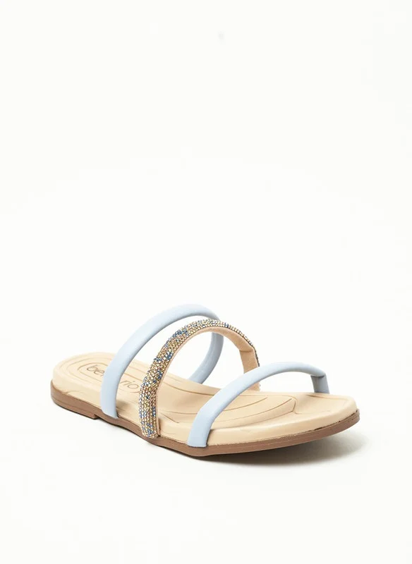 بيرا ريو Beira Rio Ladies Flat Sandals Jeans | Made In Brazil