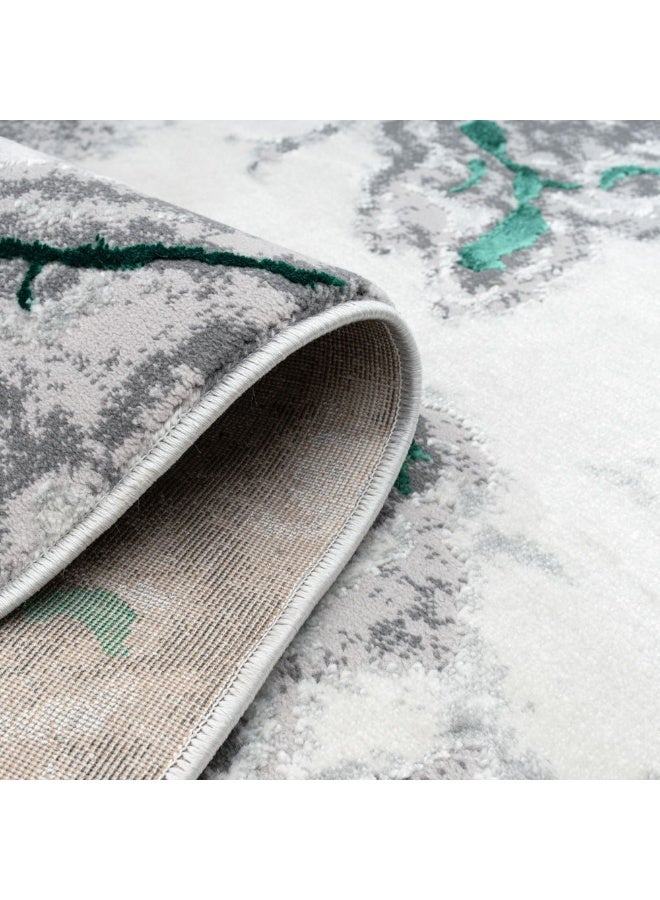 DANUBE HOME Harmony Modern Distressed Rug | Washable Modern Rugs Style | Polypropylene + Polyester Area Rug Floor Covering | Indoor Carpet For Living Room Dining Bedroom 200X300cm-Turquoise - Image 5