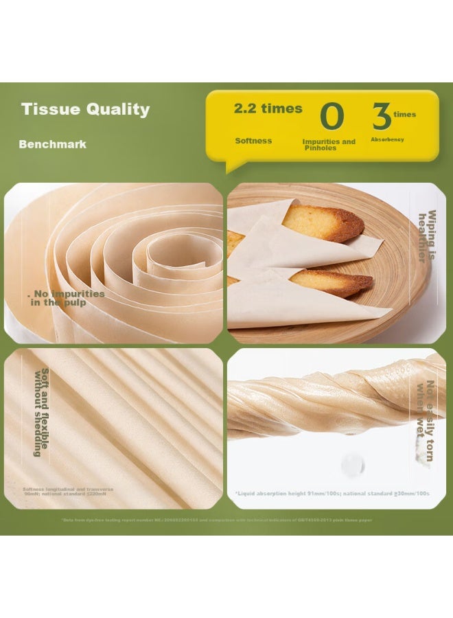 Wuro Wudian Wuro Natural Tissue Paper, Bamboo Pulp Paper, 3-ply, 100 Sheets*24 Packs, M Size, Facial Tissues, Toilet Paper, Napkins, Face Tissues, Whole Box - Image 3