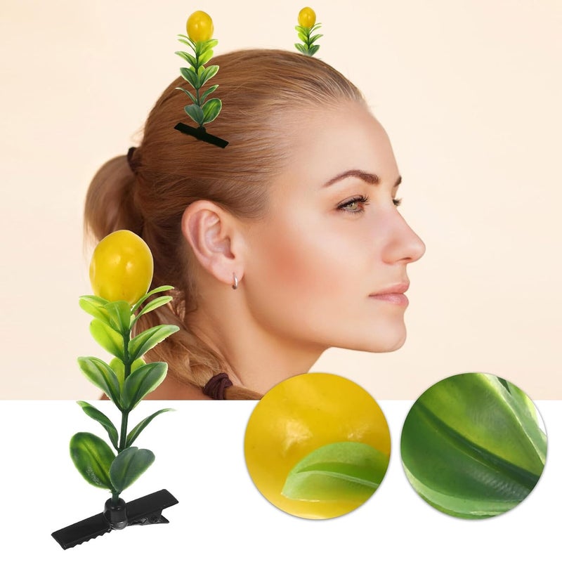 Operitacx 30pcs Lemon Tree Hair Clips Fruit Barrettes Fun Hair Accessories for Party Dress up Festival Hairpins - Image 4