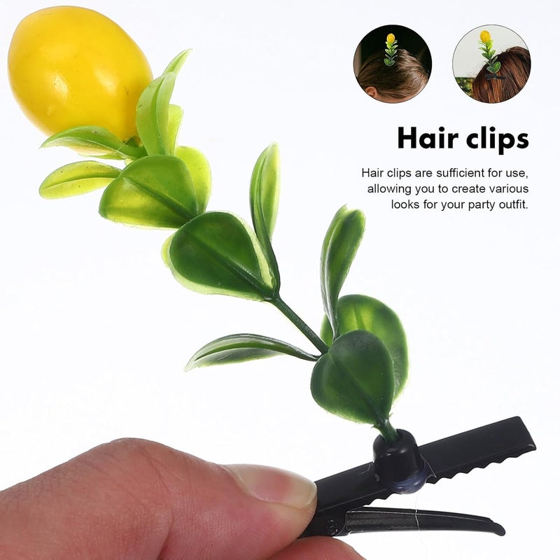 Operitacx 30pcs Lemon Tree Hair Clips Fruit Barrettes Fun Hair Accessories for Party Dress up Festival Hairpins - Image 3
