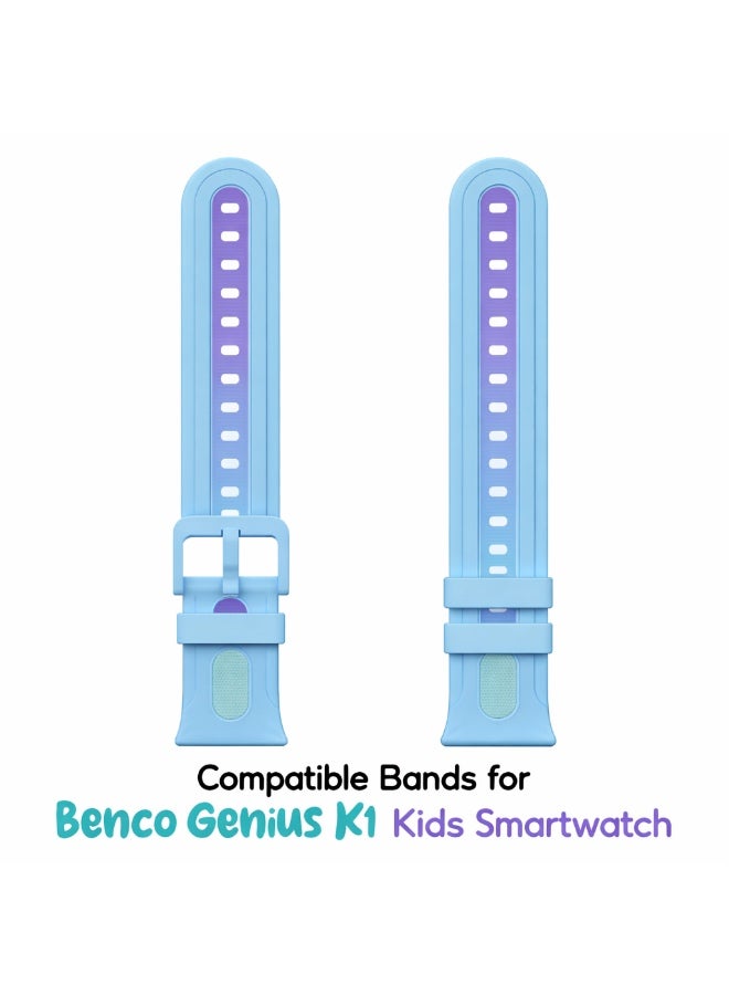 بينكو أساور متوافقة مع ساعة Benco Genius K1 Kids Smartwatch للأطفال – سوار بديل من السيليكون الناعم للأطفال - Image 1