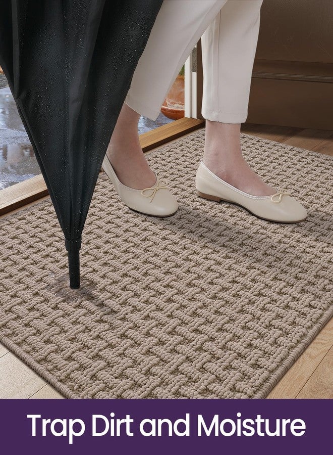 DEXI Front Entryway Door Mat Non Slip 32x48, Washable Entry Way Mats Inside Entrance Low Profile, Welcome Doormat Dirt Trapper for House Floor Home Porter Hall Backdoor Area, Light Taupe - Image 4