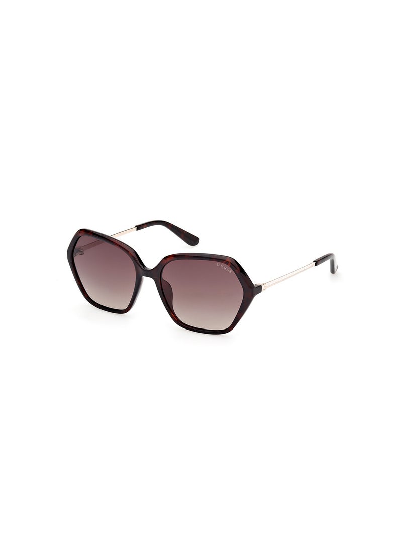 GUESS Women's UV Protection Asymmetrical Shape Sunglasses - GU0013452F55 - Lens Size: 55 Mm - Dark Havana - Image 1