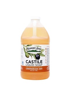Vermont Castile Lemongrass Zen Soap Gentle Liquid Soap for Sensitive Skin  Natural Body Wash Organic Hair Shampoo for Oily Hair Aloe Castile Soap for Men  Women  64 Oz