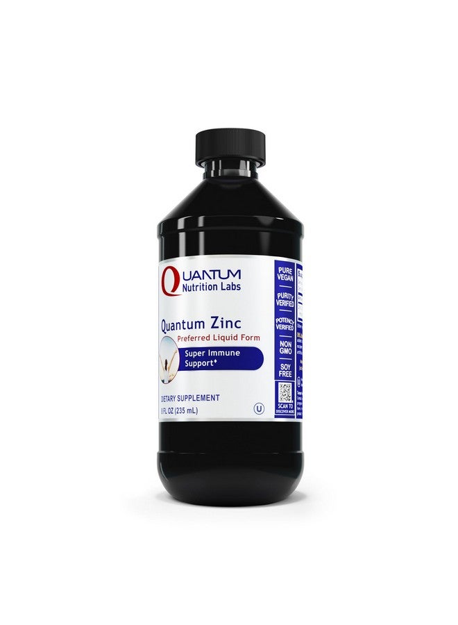 Quantum Nutrition Labs Zinc - Liquid Zinc Drops, Zinc Supplements, Zinc Tincture for Adults, 25mg Zinc Sulfate Per Serving for Metabolic Function & Immune Support - 8 Fl Oz Bottle - Image 1
