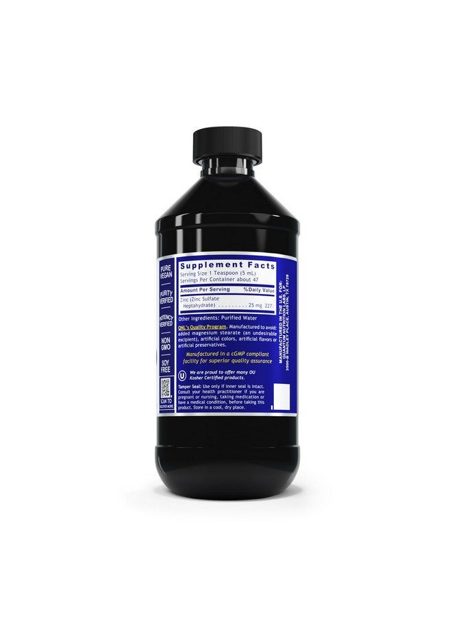 Quantum Nutrition Labs Zinc - Liquid Zinc Drops, Zinc Supplements, Zinc Tincture for Adults, 25mg Zinc Sulfate Per Serving for Metabolic Function & Immune Support - 8 Fl Oz Bottle - Image 2