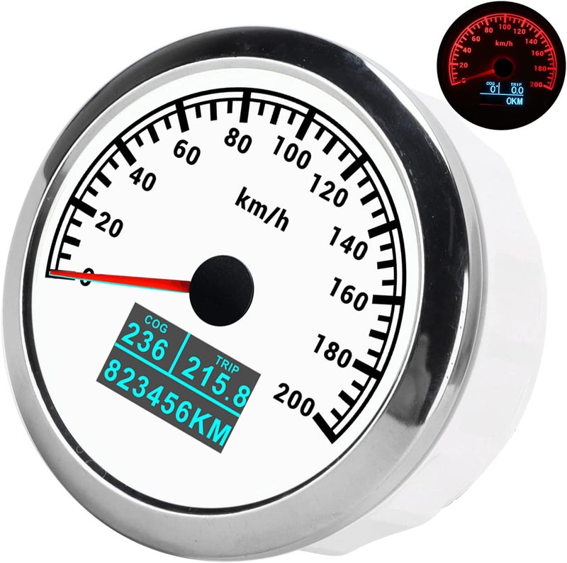 GPS Speedometer Pointer Tachometer 3in1 IP67 COG Trip Single Mileage for Car Truck Boat 9‑32V DC - Image 2