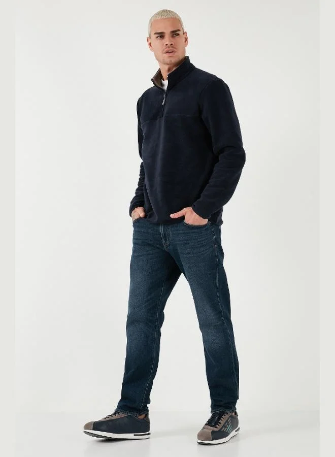 Buratti  Buratti Slim Fit Anti-Pilling Non-Flapping Batwing Collar Cold-Resistant Brushed Fleece Men's POLAR 5906001 for Men | Best Price UAE