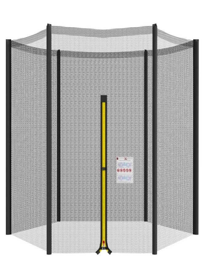 TEQIN Trampoline Enclosure Net with Zipper & Buckle, Safety Net for Most 10ft Round Frames - 6 Poles - 3.06 Meter - Image 1