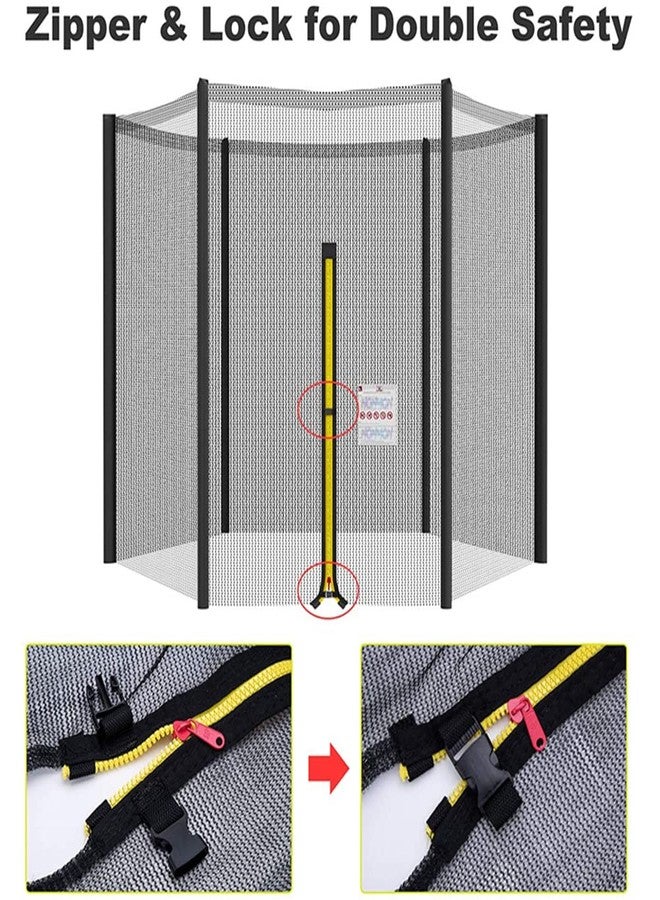 TEQIN Trampoline Enclosure Net with Zipper & Buckle, Safety Net for Most 10ft Round Frames - 6 Poles - 3.06 Meter - Image 3