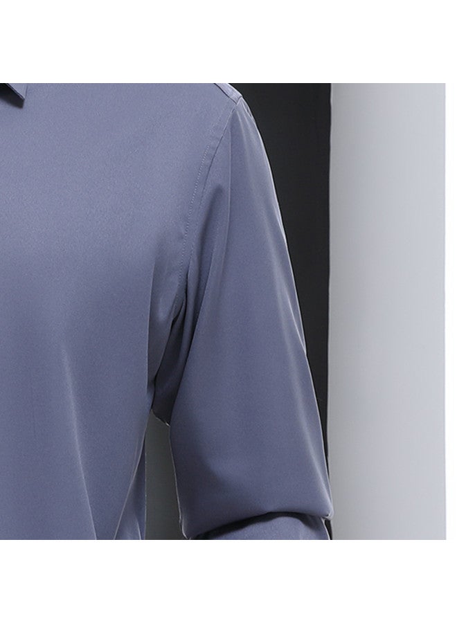 Fomoce men's Quality Turn-down Collar Business Casual Long-sleeve Shirt - Breathable & Easy Care For Autumn - Image 5