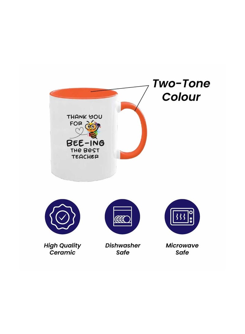 برينت شوب فور مي حقيبة قطنية بمقبض أزرق من مجموعة يوم المعلم - أكواب برتقالية اللون وحقيبة مستحضرات تجميل - مجموعة هدايا أنيقة لعيد المعلم من الطلاب - Image 4