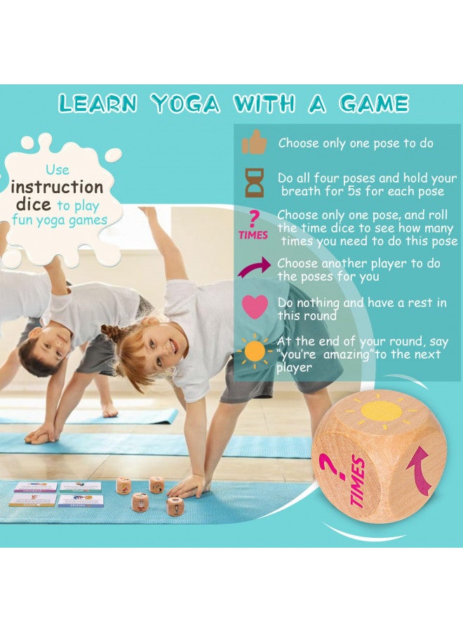 Garybank Garybank Kids Yoga Dice with 12 Yoga Cards, 20 Breathing Exercise Cards - Calm Down Corner Supplies, Yoga for Kids Solo or Group, Fun Exercise Dice Game for Kids Workout Equipment,Christmas Yoga Gifts - Image 1