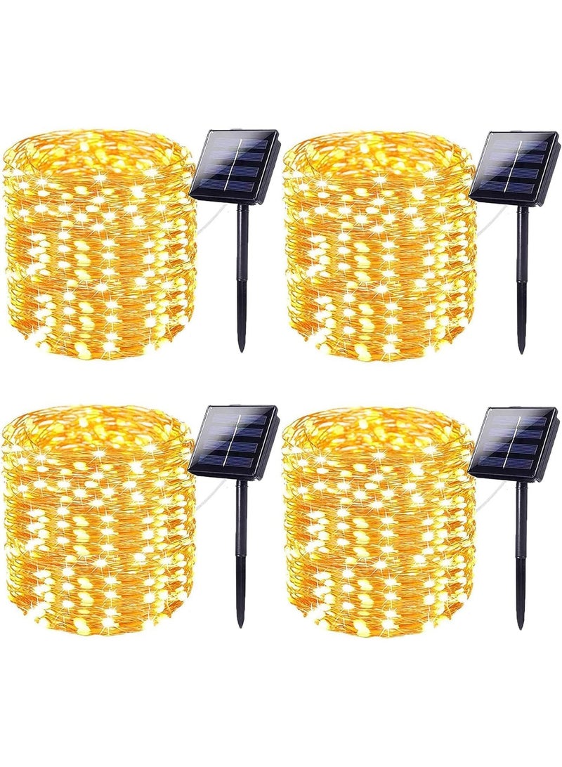 Y&D 4 قطع زينة فناء خارجية مضادة للماء مصابيح شمسية LED بطول 12 م - Image 1