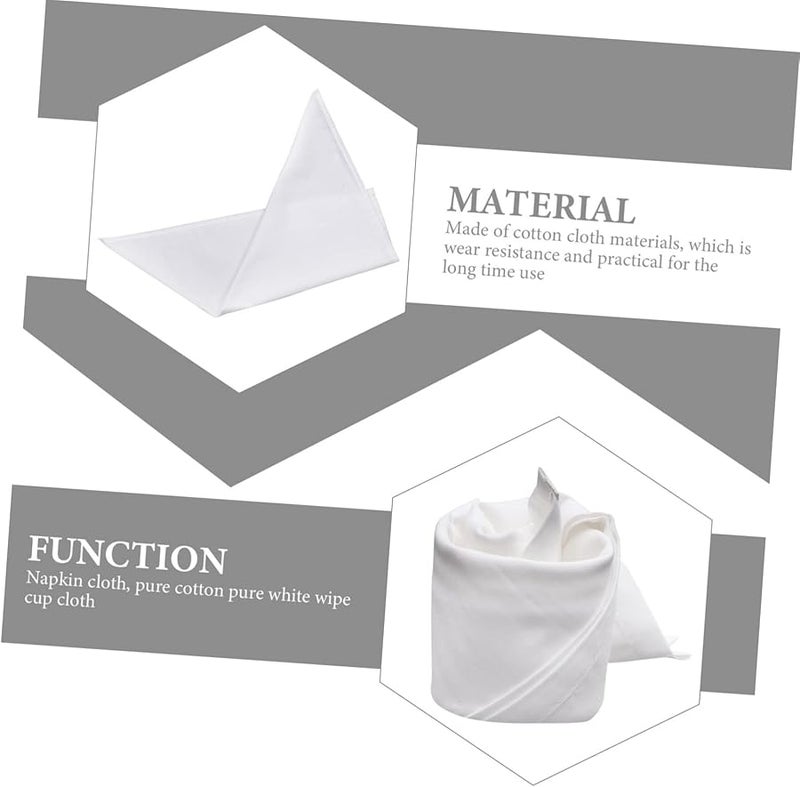 6Pcs Luxury Hotel Style Washable Pure Cotton Napkins White Kitchen Table Decorative - Image 4