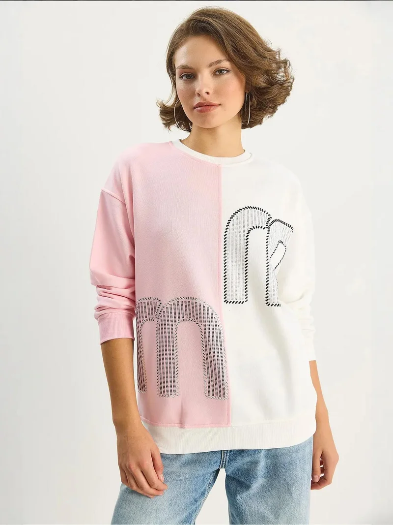 بيانكو لوتشي سويت شيرت  بطبعة شعار كبير بياقة دائرية