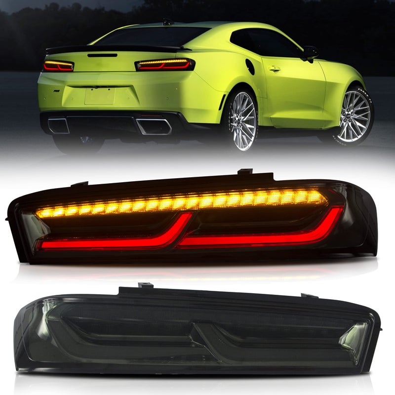 VLAND Taillights Assembly Fit for 20162018 Chevrolet Camaro 6th GenLS LT RS SS ZL1 Plugandplay Yellow Turn Signal Smoked