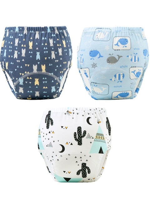 3 Pieces Baby Potty Training Pants, Cloth Diaper for Boy and Girls, Breathable Potty Training Underwear, Size 100 / 110