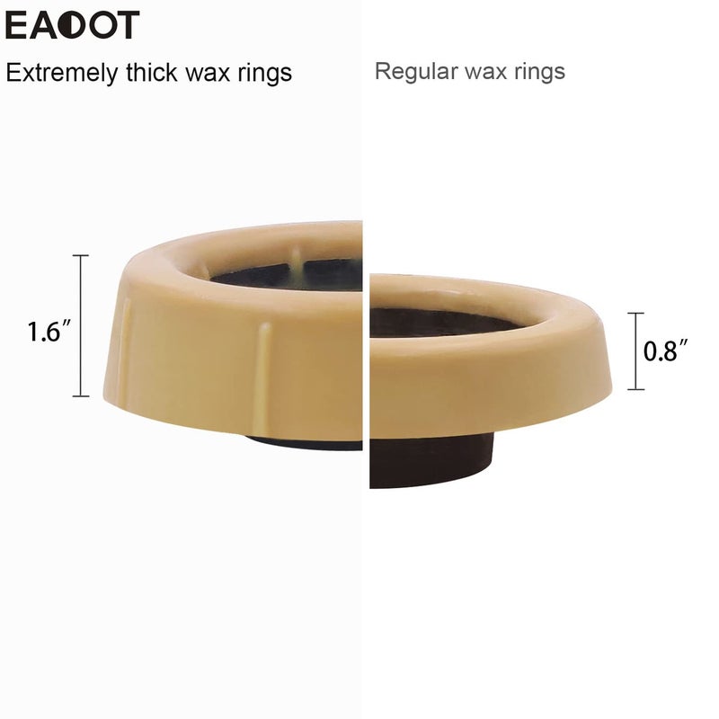 EADOT Extra Thick Toilet Wax Ring Kit for Toilet, Toilet Bowl Gasket with Flange and Solid Brass Bolts, Wax Ring for Toilet Seal for 3-Inch or 4-Inch Waste Lines - Image 3