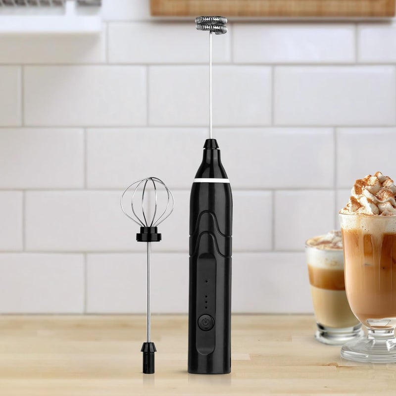 RDN 3 Speed USB Milk Frother Electric Rechargeable Frother for Coffee | with Whisk and Frother Blender Mixer, Stand-Up Design, Perfect for Milk | Cappuccino, Frappe, Egg Beaters |Color USB Black - Image 2