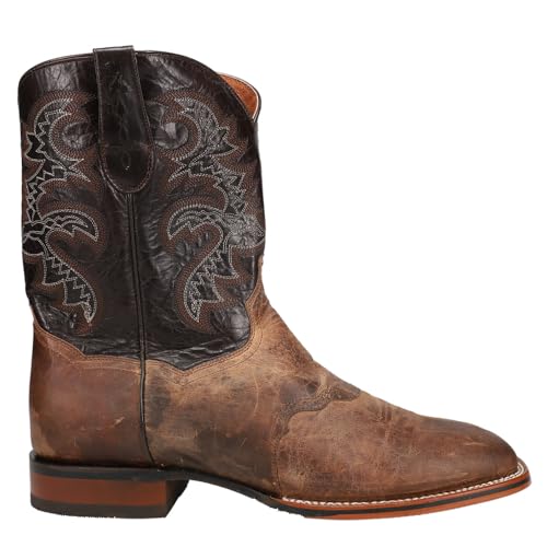 Dan Post Mens Franklin Embroidered Square Toe Pull On Casual Boots Mid Calf - Brown - Size 10.5 D_M - Image 1