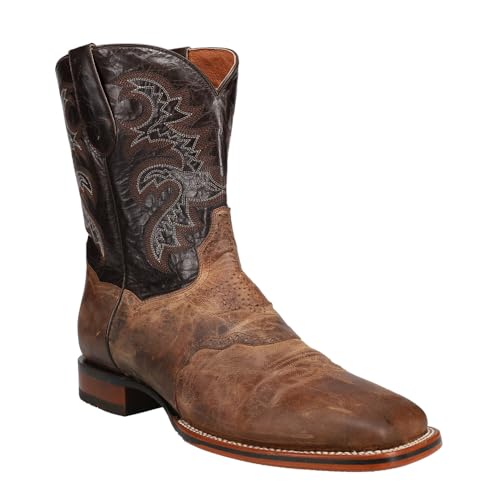 Dan Post Mens Franklin Embroidered Square Toe Pull On Casual Boots Mid Calf - Brown - Size 10.5 D_M - Image 2