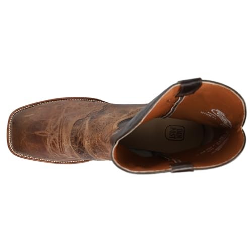 Dan Post Mens Franklin Embroidered Square Toe Pull On Casual Boots Mid Calf - Brown - Size 10.5 D_M - Image 4