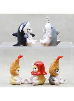 Generic Cute Fried Shrimp Cat Shark Cat Diy Keychain Pendant Blind Box Twisted Egg Catching Doll Machine Cake Decoration Ornaments-Color:Shark Cat Five  - Image 2
