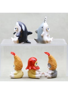 Generic Cute Fried Shrimp Cat Shark Cat Diy Keychain Pendant Blind Box Twisted Egg Catching Doll Machine Cake Decoration Ornaments-Color:Shark Cat Five  - Image 3