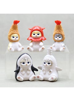 Generic Cute Fried Shrimp Cat Shark Cat Diy Keychain Pendant Blind Box Twisted Egg Catching Doll Machine Cake Decoration Ornaments-Color:Shark Cat Five  - Image 1