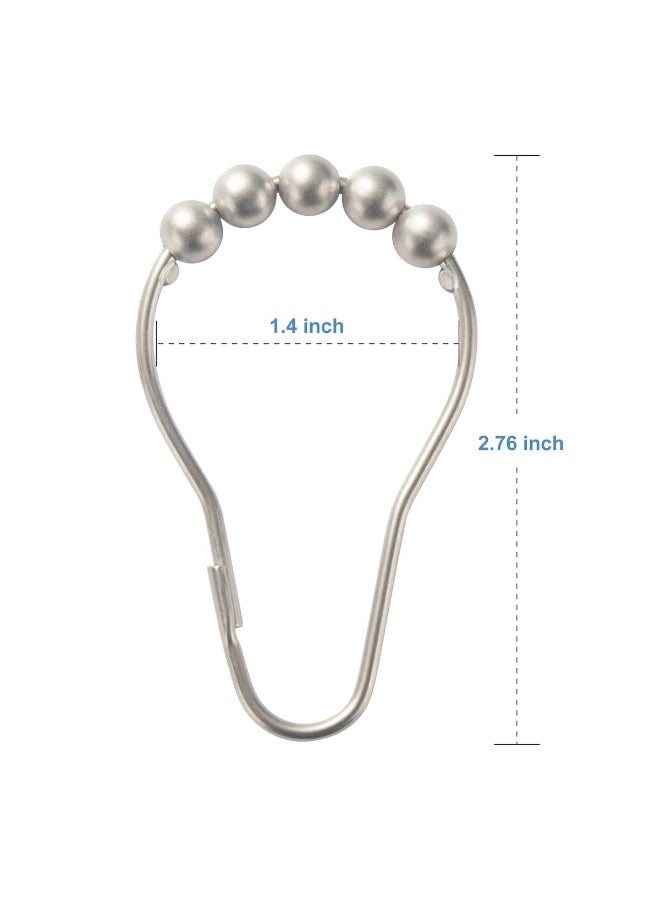 Amazer Shower Curtain Rings RustResistant Metal Shower Hooks Ring Shower Rings for Curtain Rolling Shower Curtain Hooks for Bathroom Shower Rod Shower Curtain Hangers Set of 12 Matte Nickel - Image 2
