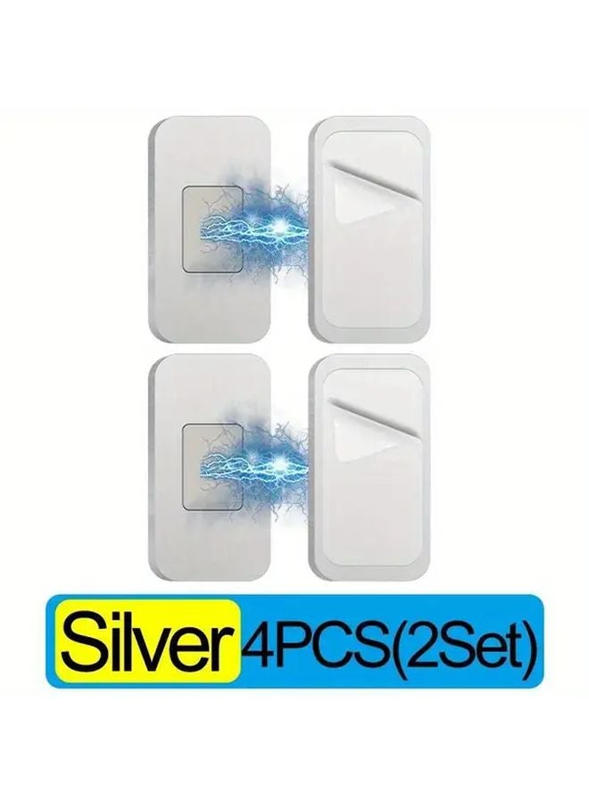2 Set Silvery Magnetic Cabinet Catches Self Adhesive Hidden Invisible Drawer Closer - Image 1