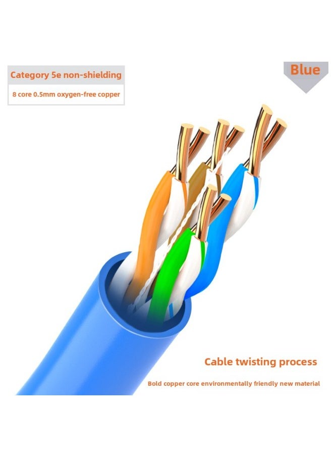 Generic Network Cable Anpu Super Six Class 6 Super Five Household Gigabit Oxygen-free Copper Double Shielded Broadband Monitoring Outdoor POE Network-Color:Super Five  Blue Home Engineering Optimization-Line Length:300m  - Image 1